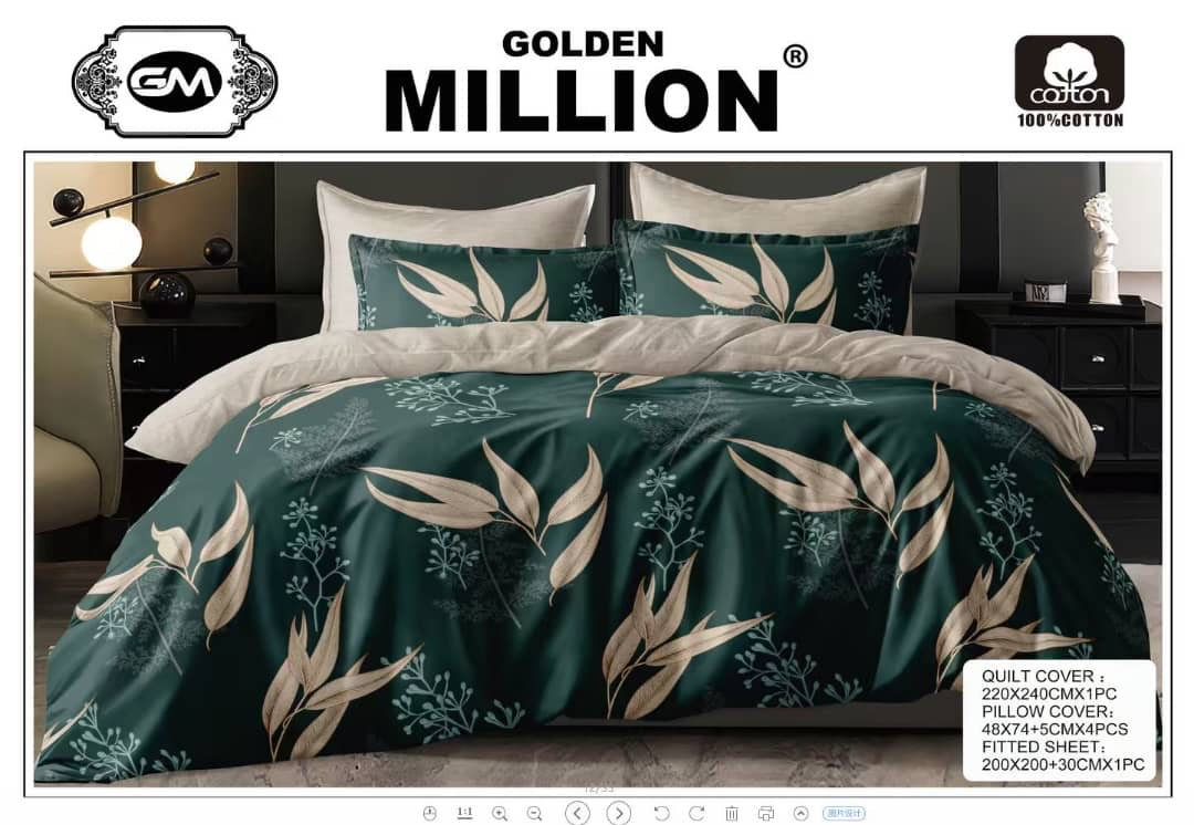 Bedset 6 pc king size high quality with quilt cover