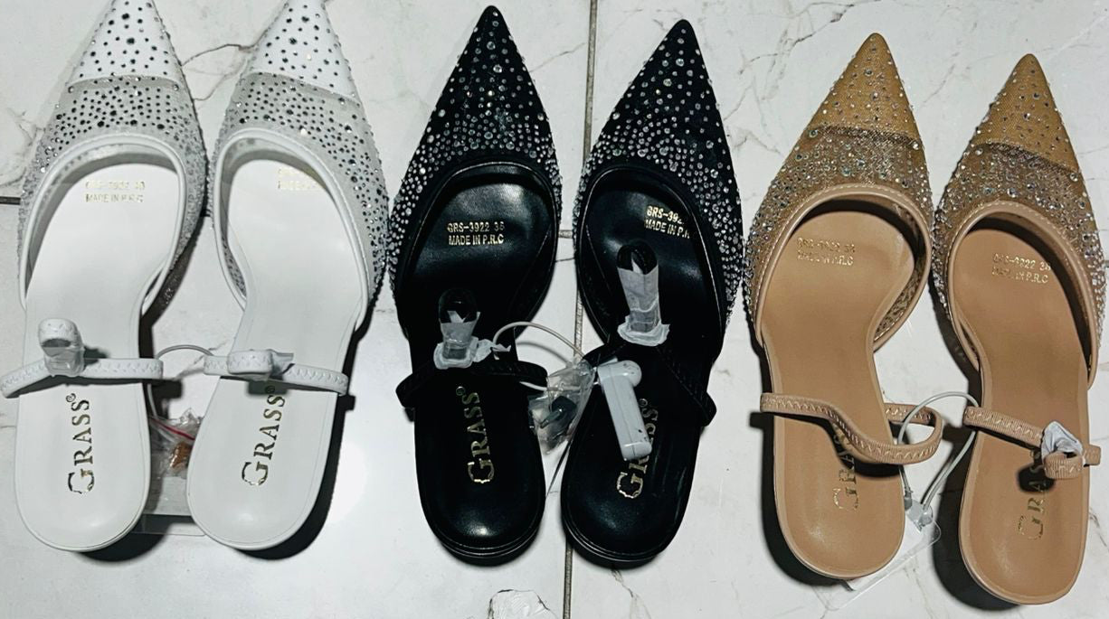 Fancy heels with stonework soft shoes