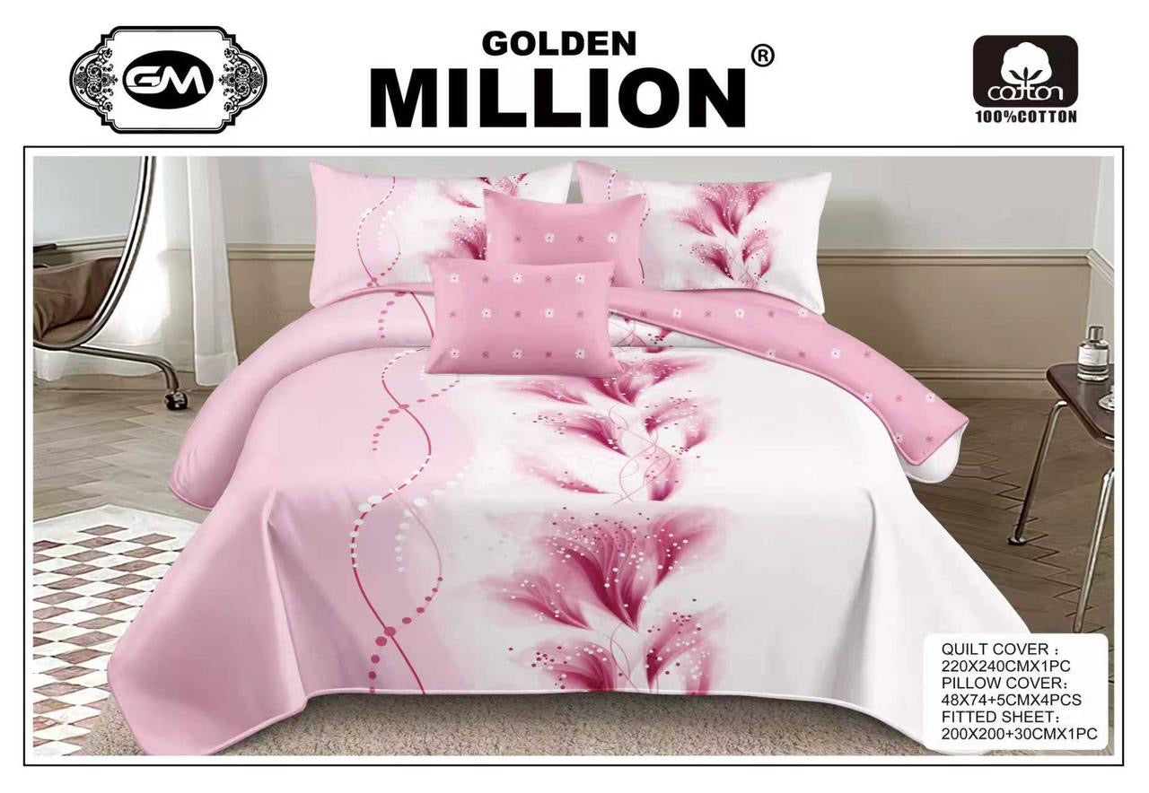 6 pc bedset high quality king size with quilt cover