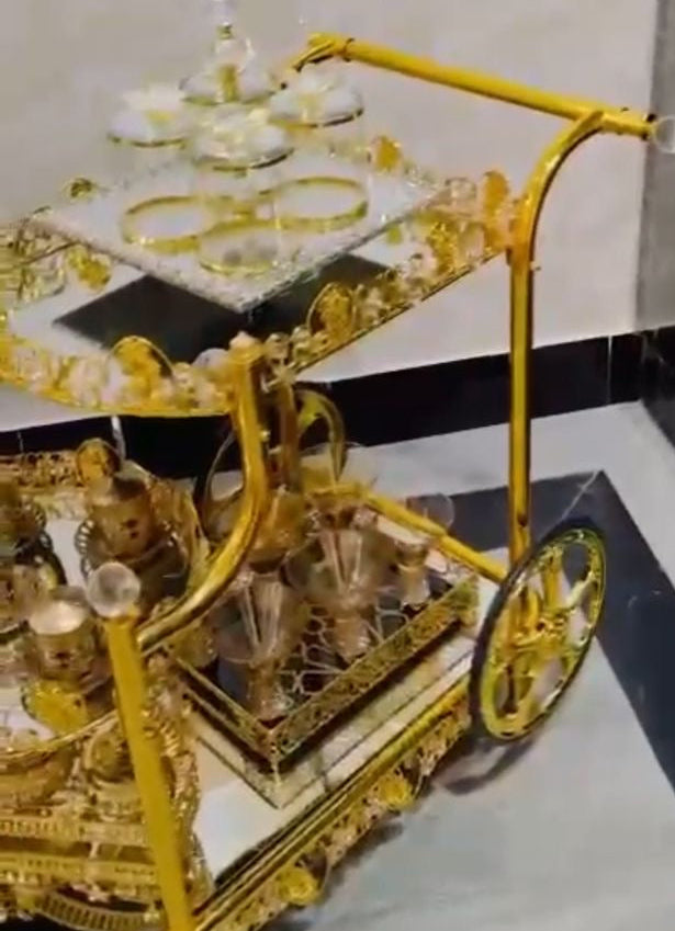 Fancy trolley with stone work high quality