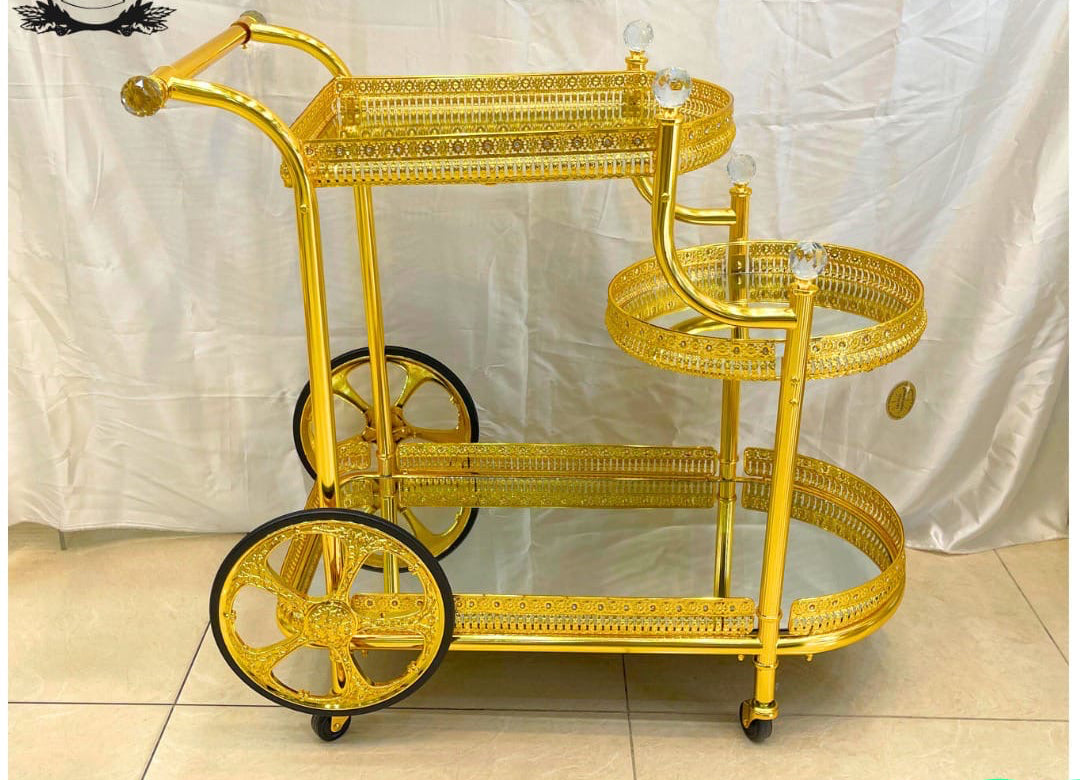 Fancy trolley with stone work high quality