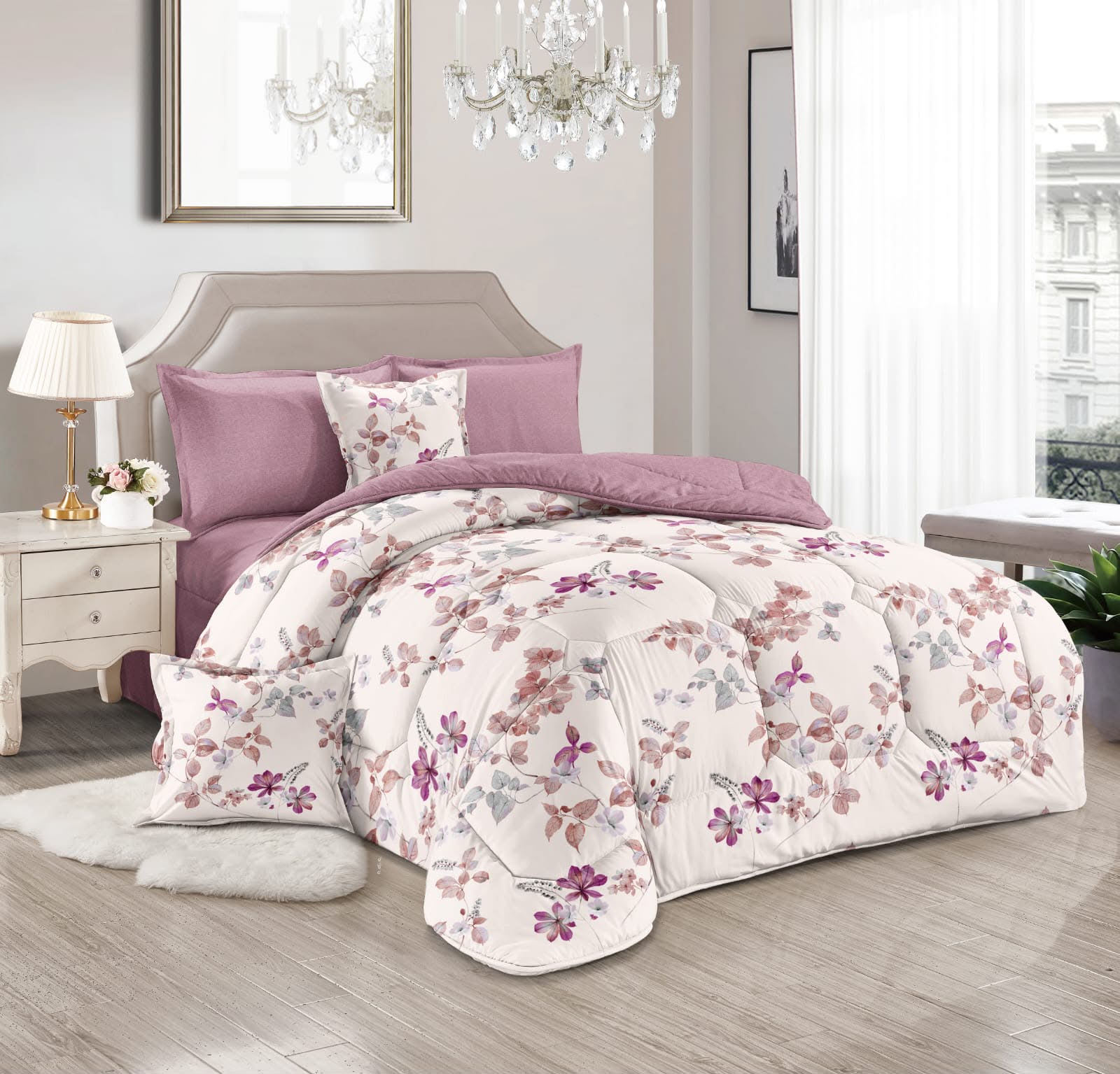 Coton comforter set high quality bedset king size with filling 6 pc set