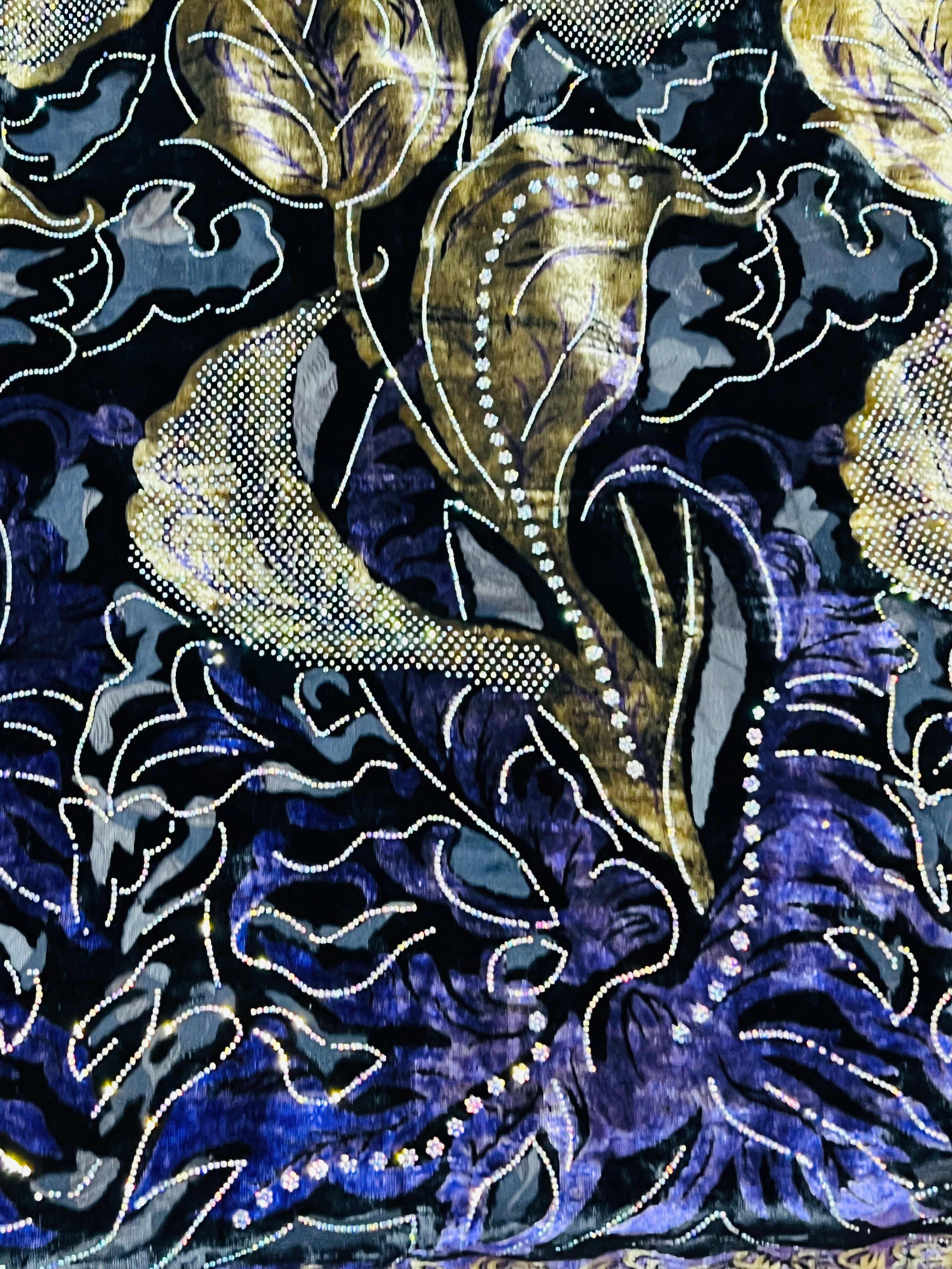 Velvet palachi heavy stonework shirt high quality fabric