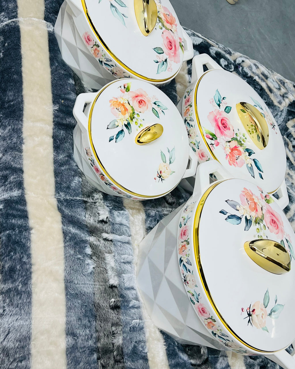 4 pc hotpot set floral print high quality