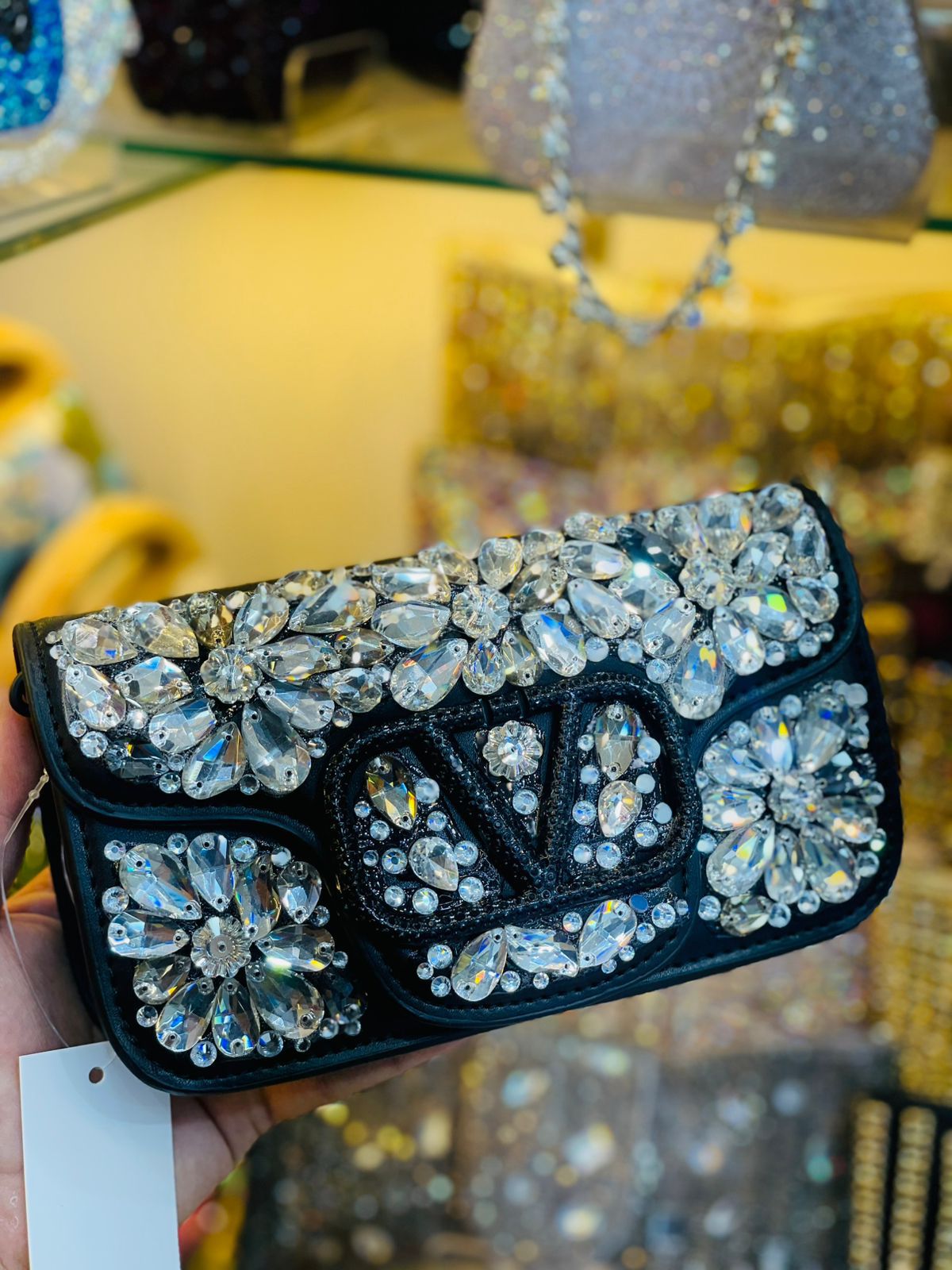 Valentino clutch high quality stonework master replica