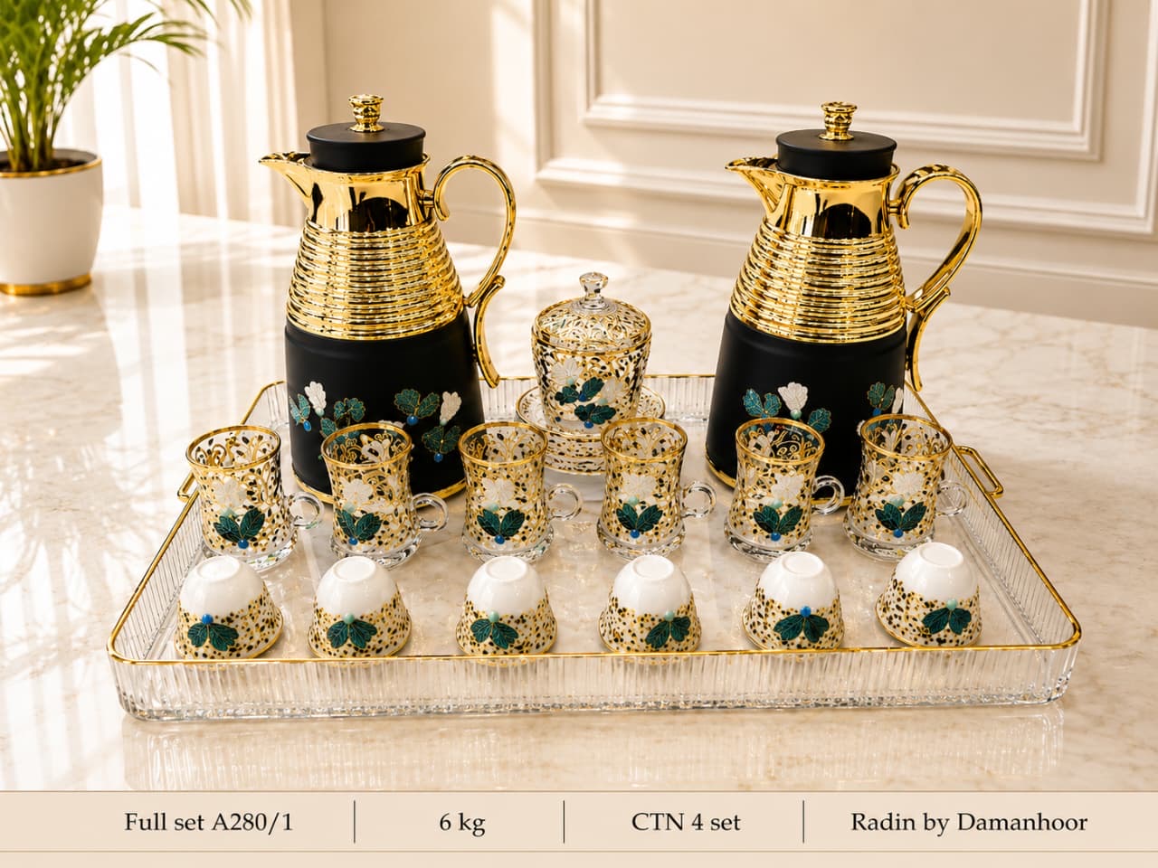 Arabic flask set high qUality with stones