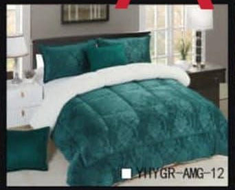 Green colour shaggys comforter set welvet sof high quality