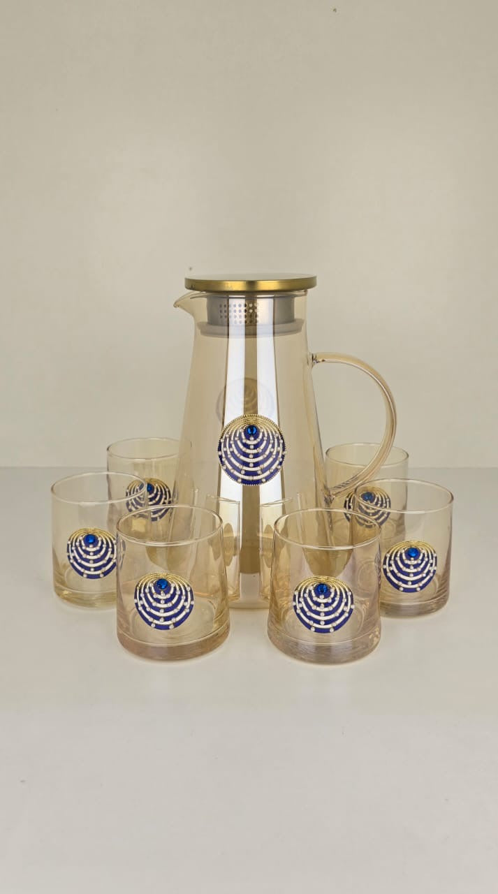 Water set fancy crokery with stonework