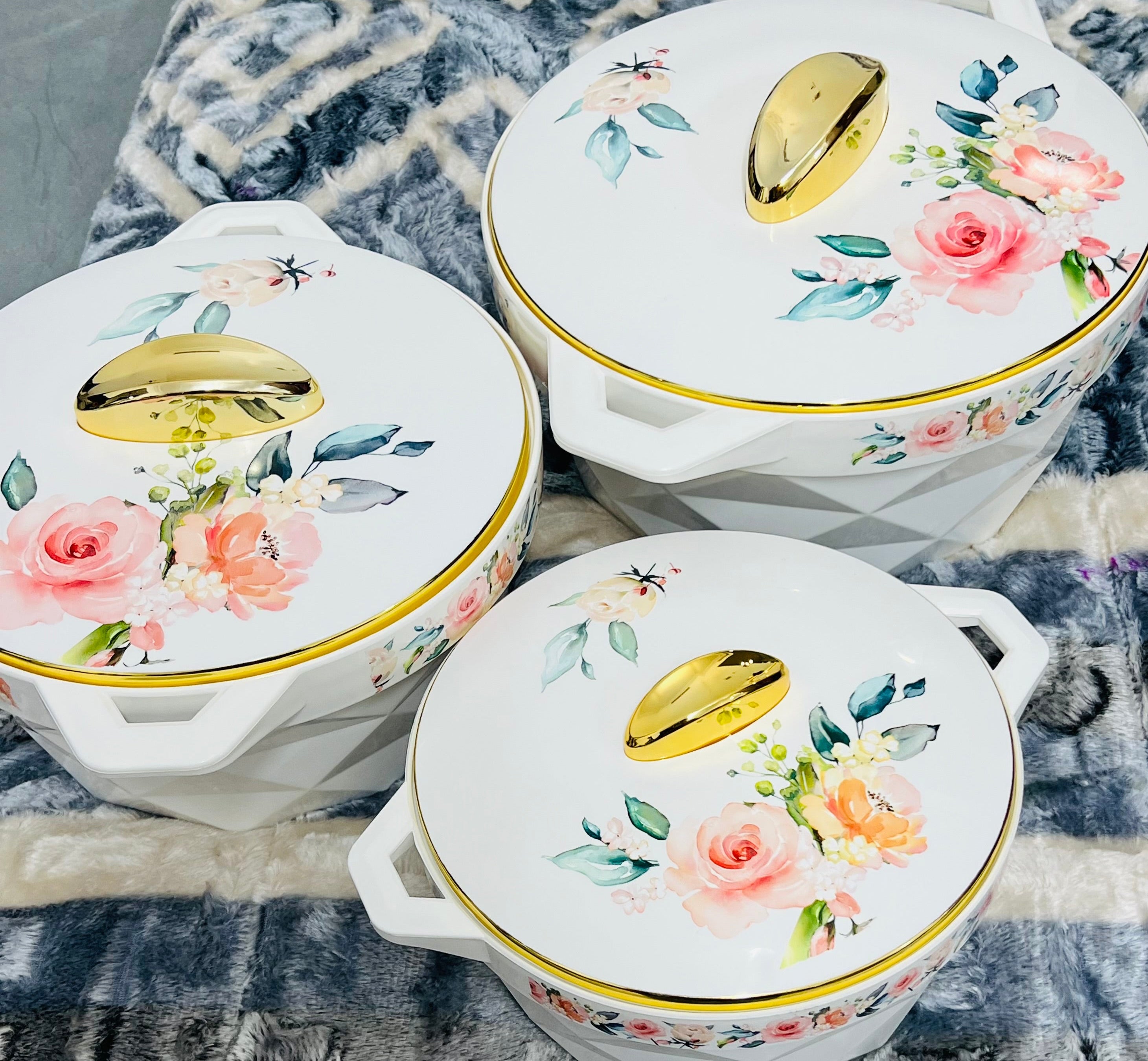 4 pc hotpot set floral print high quality