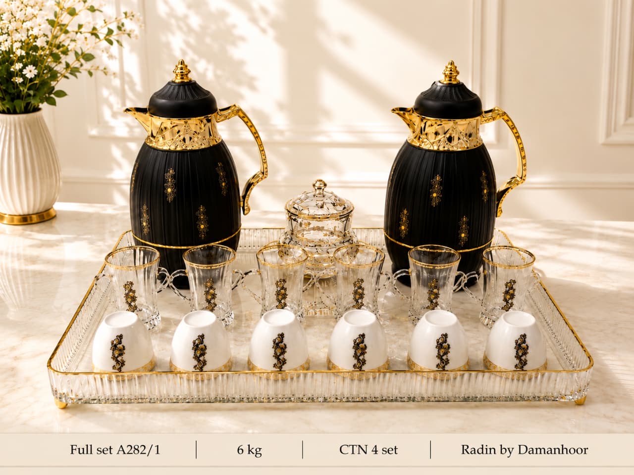 Arabic flask set with stones high quality